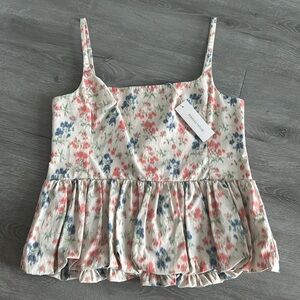 Rebecca Taylor Peplum Floral Blouse